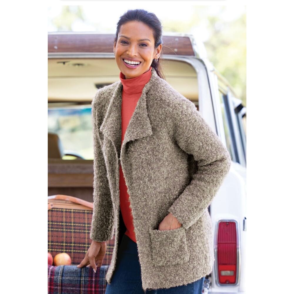 Appleseed Boucle' Open Cardigan Size Petite Medium